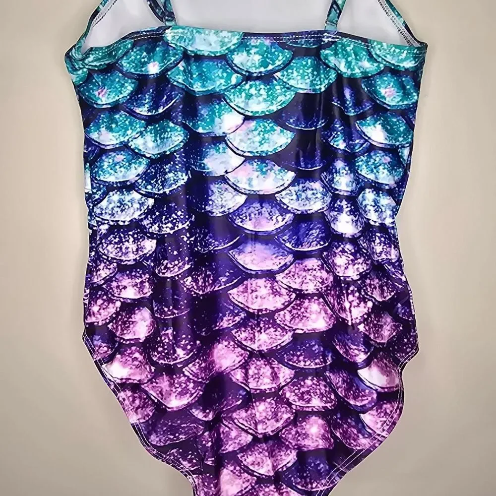 Kids Mermaid Purple and Blue Swimsuit-one-piece